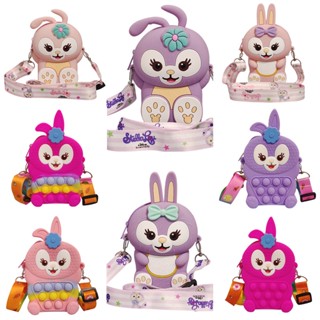  Túi silicon cho bé gái dễ thương hình thỏ kèm dây đeo chéo FULLBABY 112 