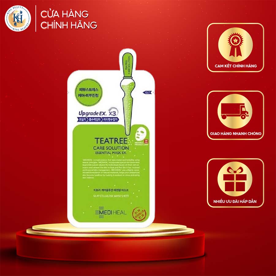 Mặt nạ Ngăn Ngừa Mụn, Chiết Xuất Tinh Chất Trà Xanh Mediheal Teatree Care Solution Essential Mask EX 24ml