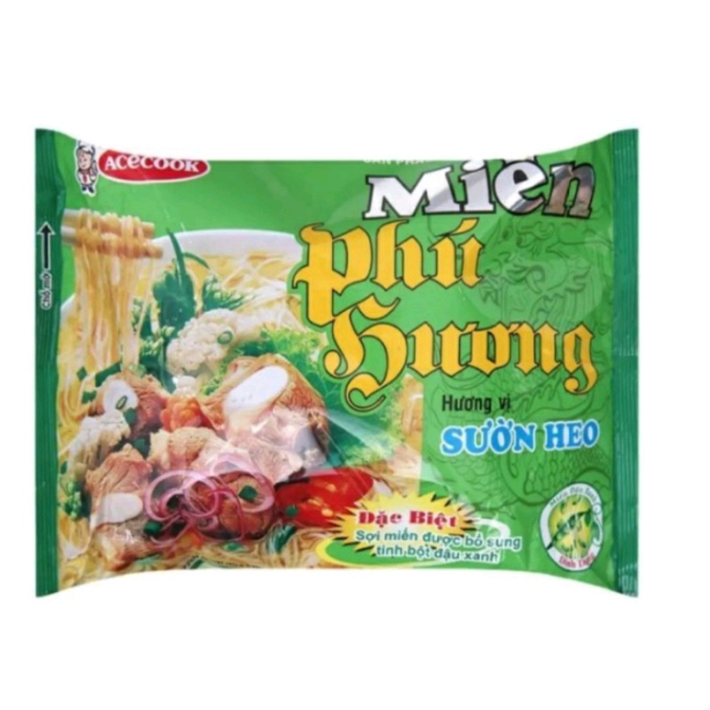 Miếng phú hương vị sườn heo 55g,hủ tiếu sườn heo 70g,phở bò 65g,bún giò heo 75g