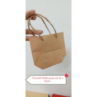 Combo 50 túi kraft nhật quai cói 12 x 12 cm