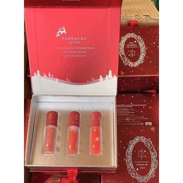 Son kem lì FORENCOS Mini Tattoo Velvet Tint - Set 3 thỏi & Tách lẻ 1 thỏi