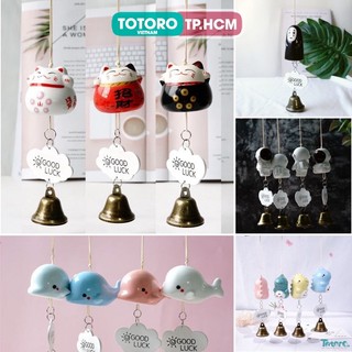 Chuông gió treo trang trí mèo may mắn - mèo thần tài - totoro - vô diện - phi hành gia - khủng long - cá heo -cá voi