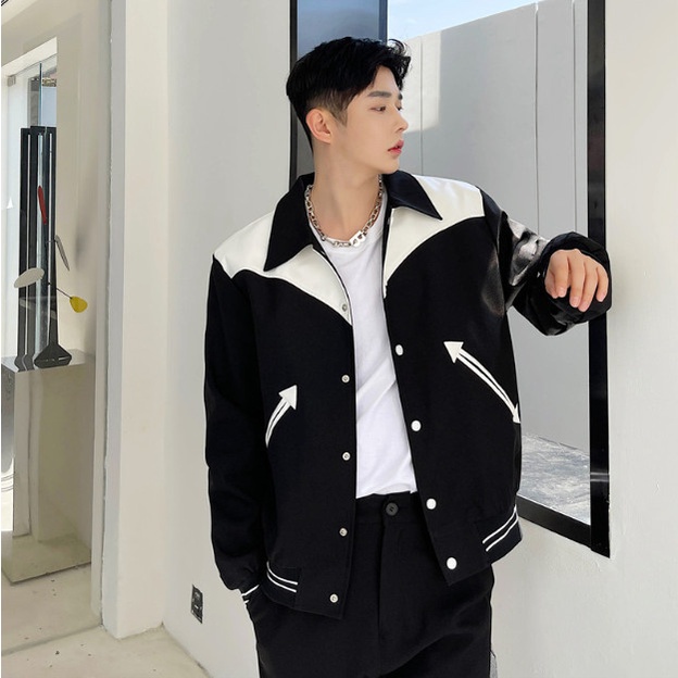 Áo Bomber TBG hàng may kỹ vải dạ phối VAI DA phong cách Hàn Quốc trẻ trung, Áo Bomber Unisex Nam Nữ