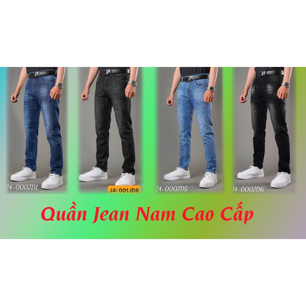 Quần Jean nam màu xanh cào xước cao cấp