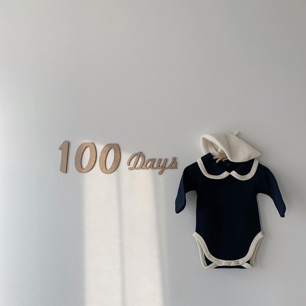 Áo Liền Quần Tay Dài Màu Trơn Hai Lớp Phong Cách Phương Tây Thời Trang Mùa Thu Cho Bé Gái Sơ Sinh