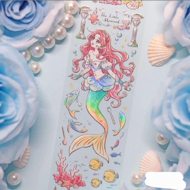 Washi tape 4.8x75cm hãng Tiệc trà Alice họa tiết Nàng tiên cá