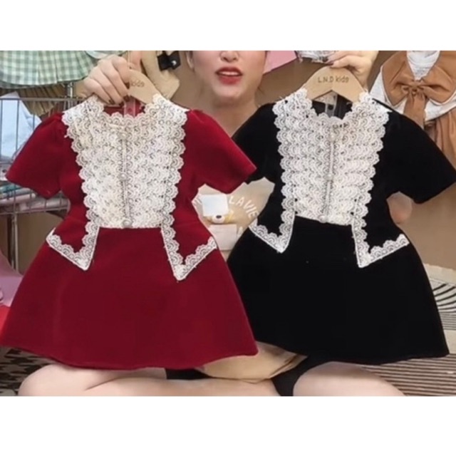 váy nhung đẹp đón tét cho bé gái