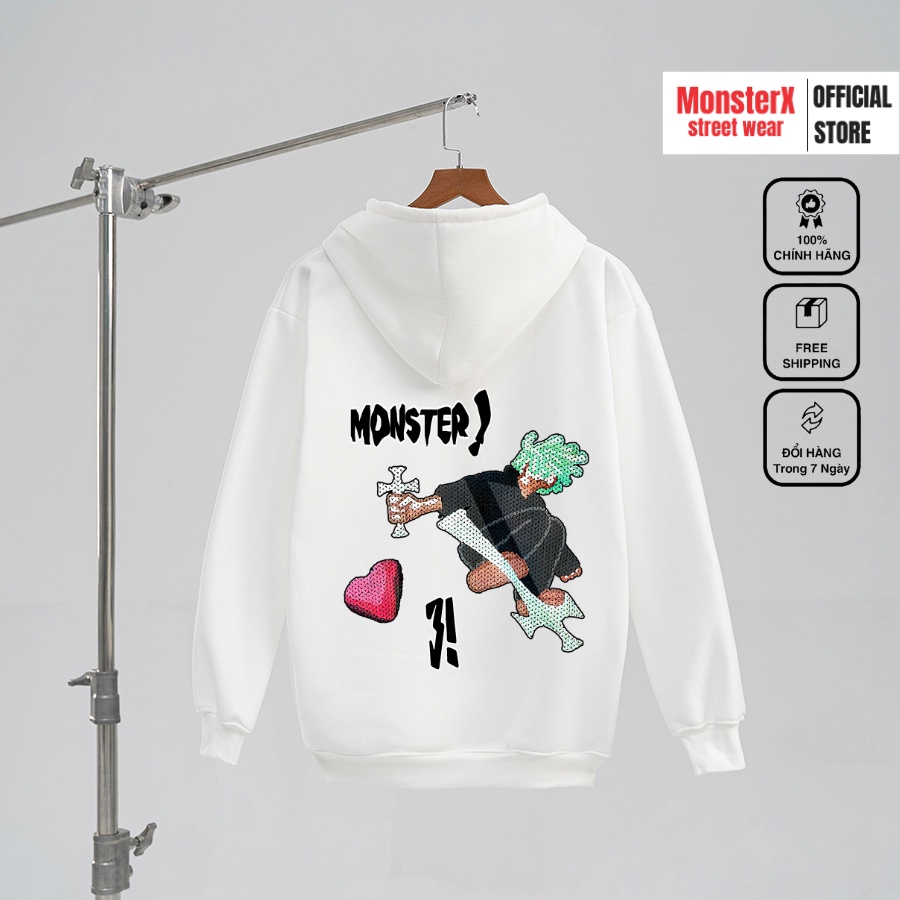 Áo hoodie nỉ bông Monster X Street Ván Trượt 3! nam nữ form rộng thu đông Local Brand