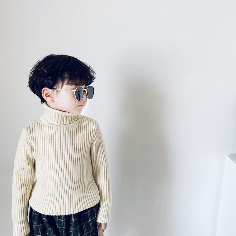 Áo len thun cổ lọ cao cấp cho bé