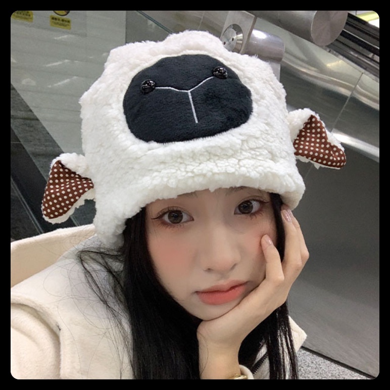 Nón lông cute tai cừu đeo trùm tai êm ái giữ ấm đi chơi đi học đẹp xinh giá rẻ thời trang nữ dễ thương