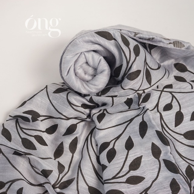 Khăn lụa, Khăn tơ tằm dệt tại Việt Nam, nhuộm màu An toàn, thương hiệu Óng silk,  Mã K33I