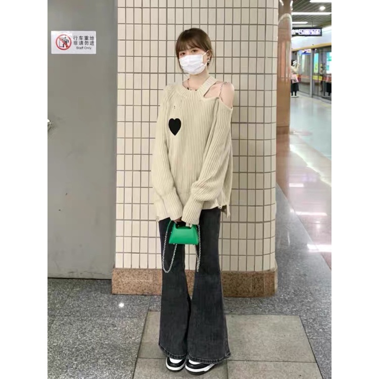 H.A.N STORE Áo len cắt/ cut-out hở vai màu be siêu xinh - 5 ẢNH THẬT Ở CUỐI