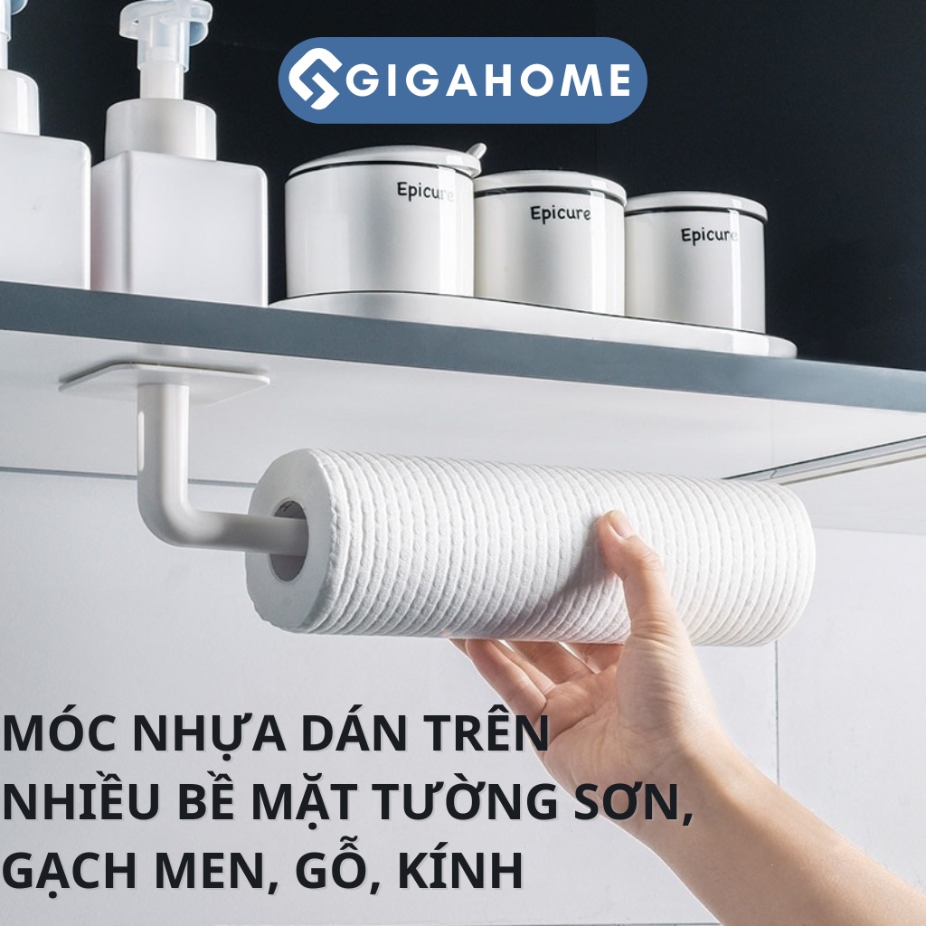 Móc Dán Tường Treo Cuộn Giấy, Móc Ly, Đỡ Nắp Nồi Chữ L GIGAHOME Tiện Dụng 11061