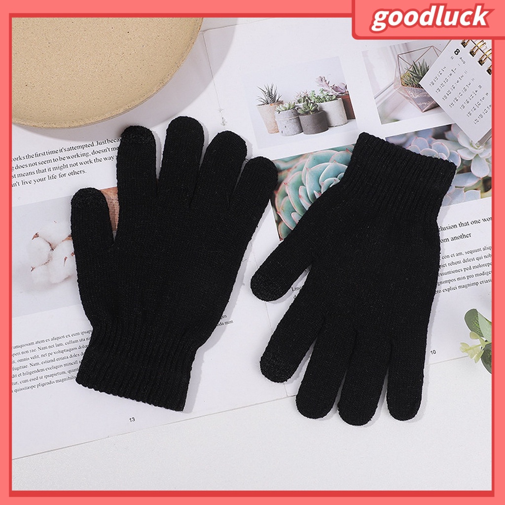 1 Đôi Găng Tay Toàn Ngón Chống Gió Bằng Acrylic Co Giãn Thoải Mái Có Thể Giặt Sạch Cho Trẻ Em
