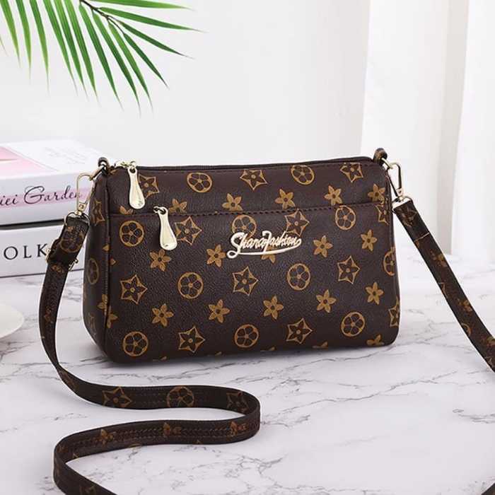 Túi đeo chéo nữ Quảng Châu, rẻ, đẹp, nhiều ngăn, nhỏ gọn, mang đi chơi, size 24cm, túi xách Moon