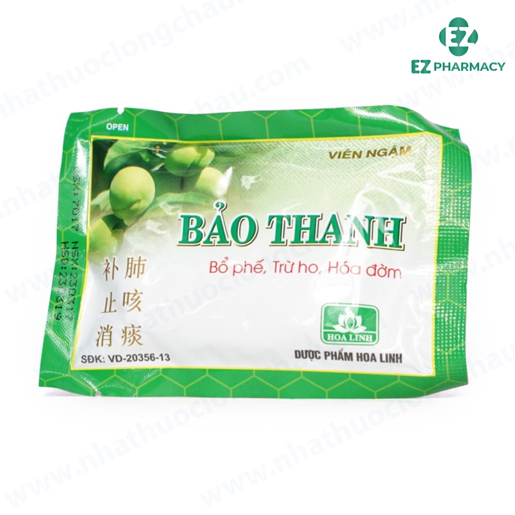Viên ngậm ho Bảo thanh  - giúp Hỗ trợ giảm ho, rát họng hiệu quả Vỉ 6 viên - EZ Pharmacy
