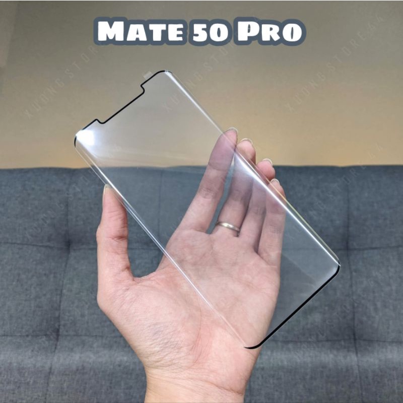Kính cường lực Huawei Mate 50 Pro keo viền (keo có sẵn trên kính)