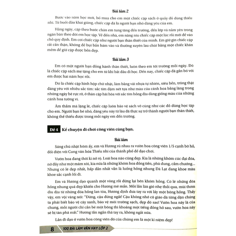 Sách - 100 Bài Làm Văn Hay Lớp 2 (ND)