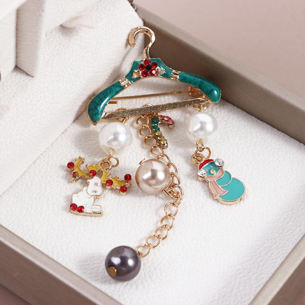 Ghim Cài Áo Hình Người Tuyết Tuần Lộc Giáng Sinh Phối Tua Rua Dễ Thương