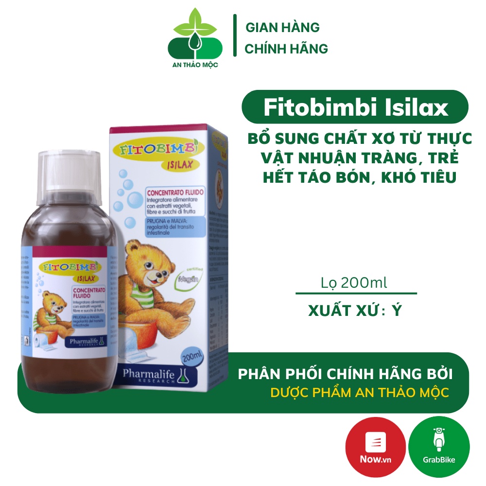 Chất Xơ FITOBIMBI ISILAX Bổ Sung Giúp Bé Hết Táo Bón Tiêu Hóa Ổn Định.Chai 200ml