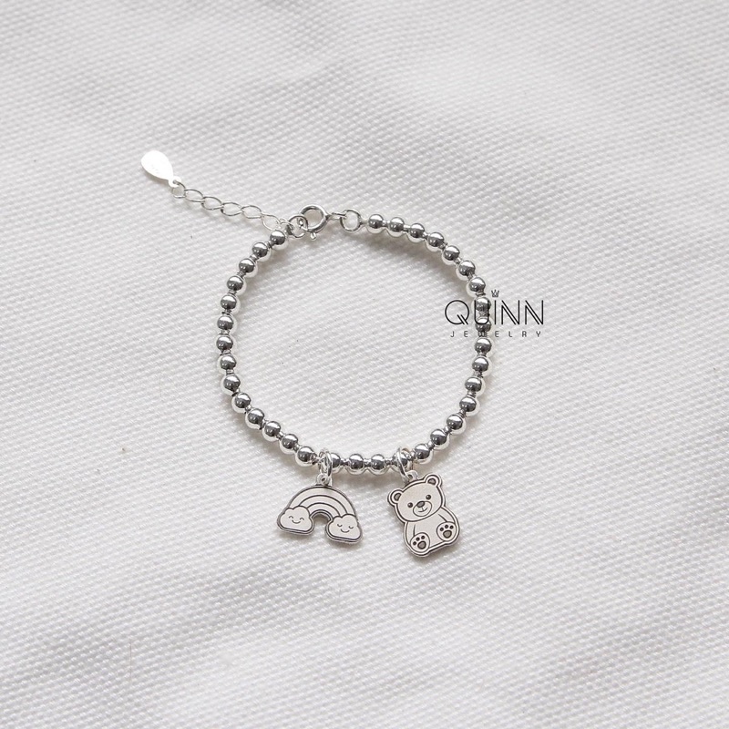 Charm bạc treo vòng tay cho bé, charm 12 con giáp, charm hoa quả bạc 925 Quinn Jewelry