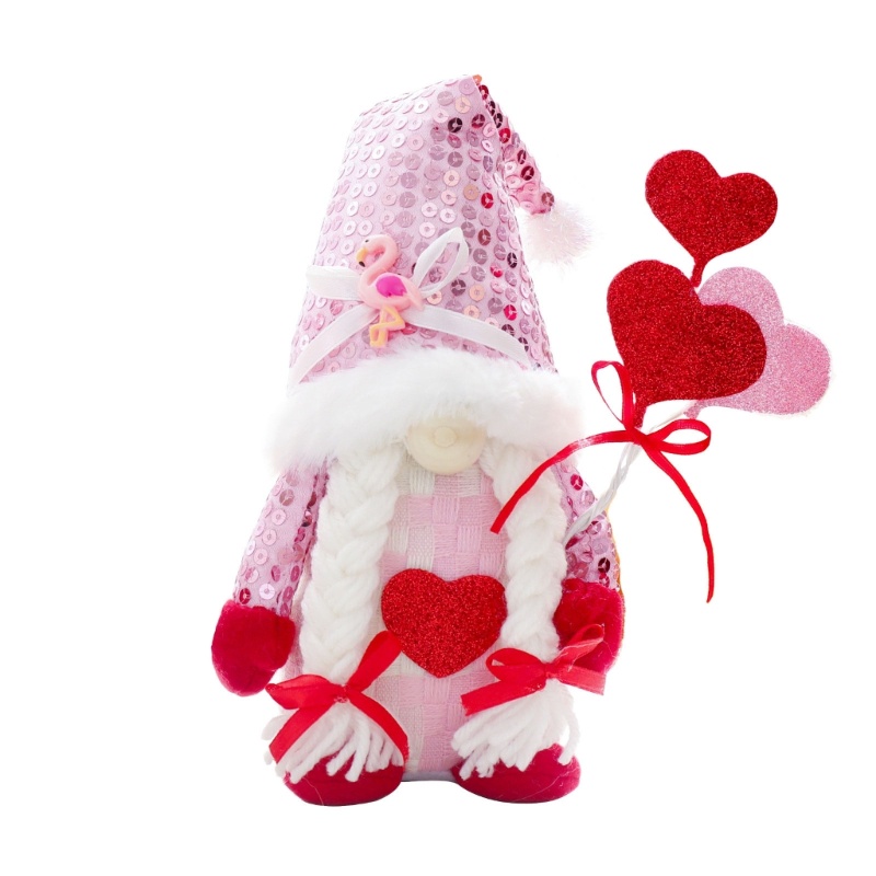 Búp Bê Đội Mũ Đính Kim Sa Trái Tim Xinh Xắn Dùng Làm Quà Tặng Valentine