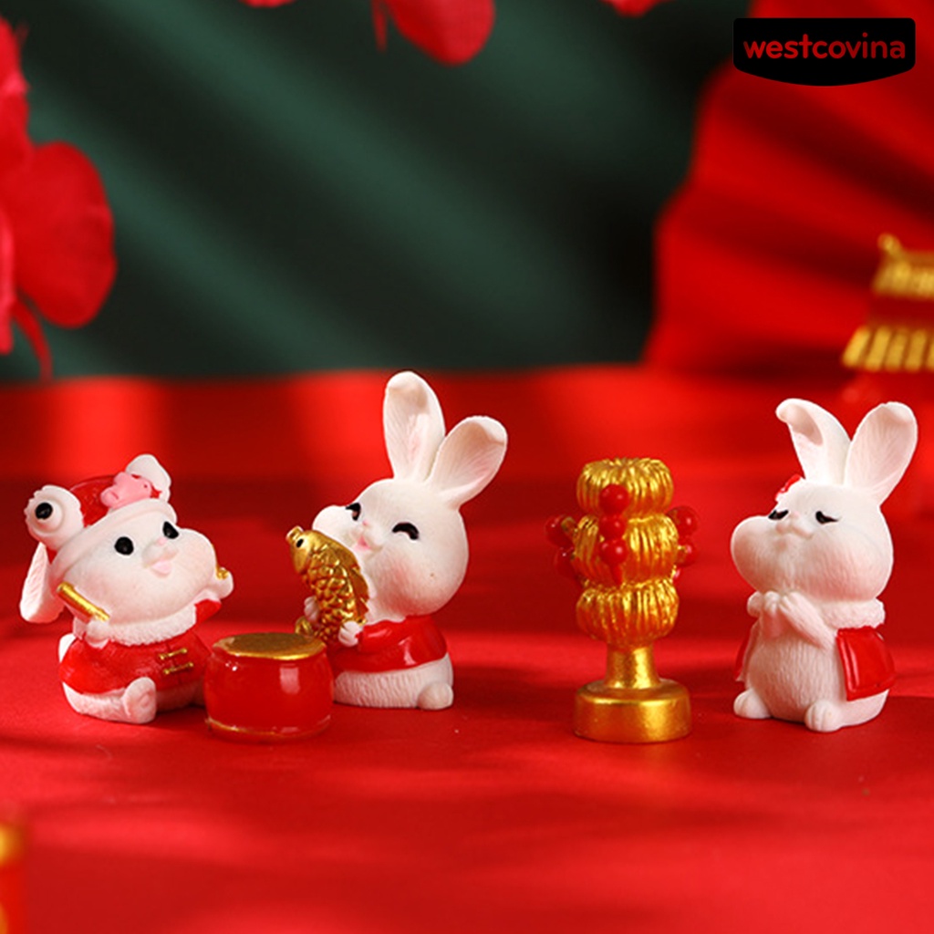 [Hot]☃Set 2 / 3 Mô Hình Thỏ Trung Hoa Trang Trí Năm Mới