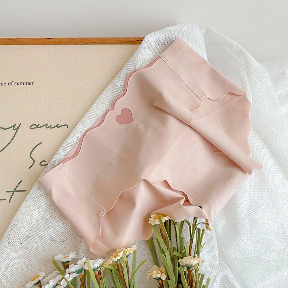 Quần Lót Cotton Màu Trơn In Họa Tiết Trái Tim Thoải Mái Dành Cho Nữ