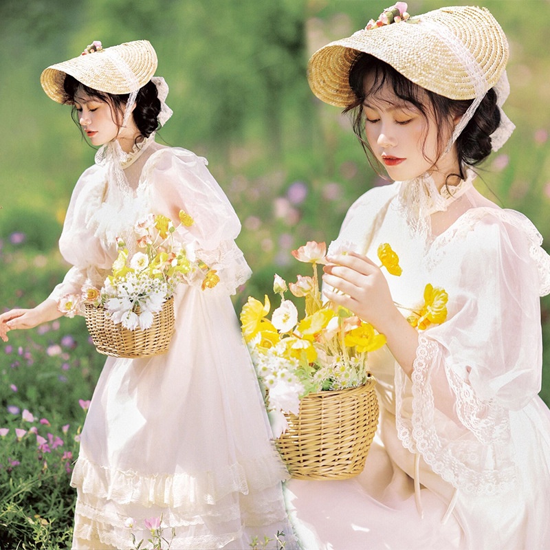 Đầm Cưới Cao Cấp Vẽ Tranh Sơn Dầu Phong Cách Mori Pháp Retro Dùng Làm Đạo Cụ Chụp Ảnh Cưới / Du Lịch