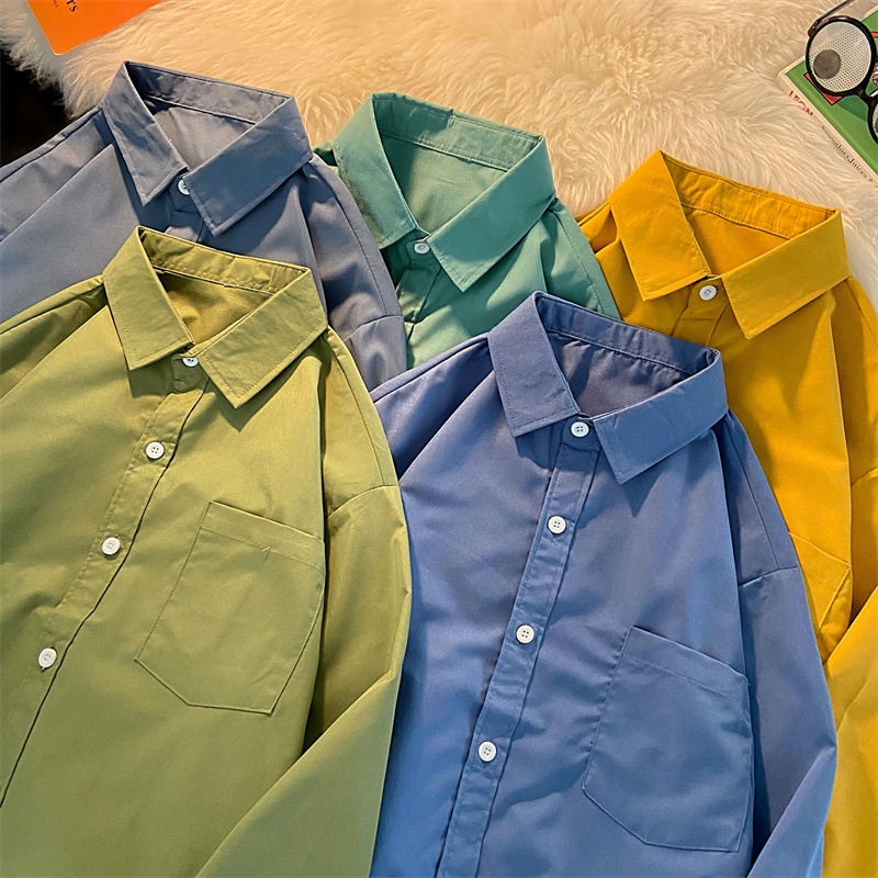 Áo sơ mi SUXI tay dài dáng rộng đơn giản phong cách Hàn Quốc thời trang xuân thu dành cho nữ