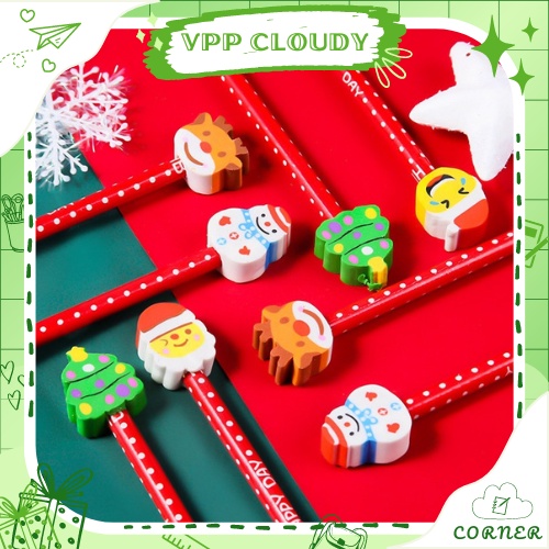 Bút chì đầu gôm/tẩy hình Noel/Giáng sinh
