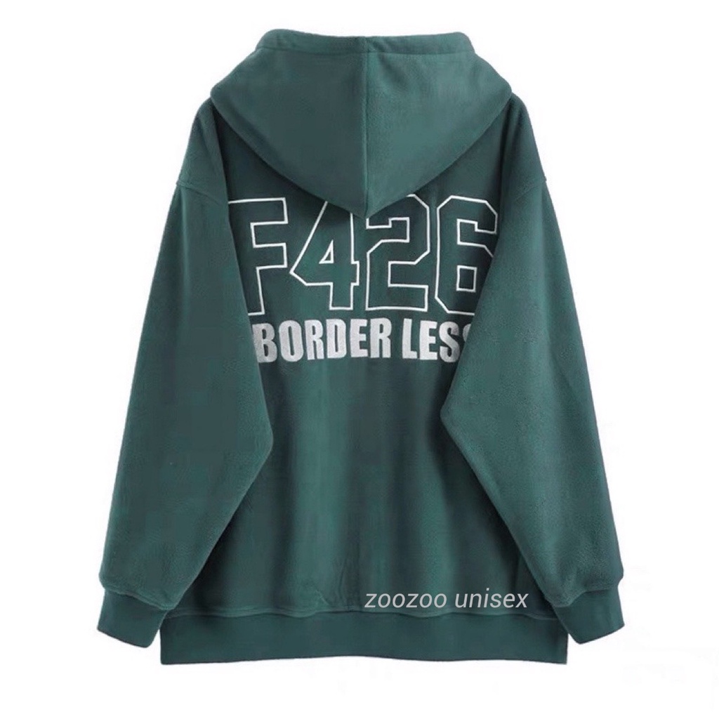 Áo khoác hoodie nỉ bông dây kéo BORDER LESS F426 Hoodie Zip unisex zoozoo