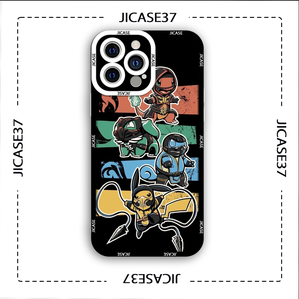 Ốp lưng iphone cạnh vuông Jicase pikachu ninja 6plus/6s/6splus/7/7plus/8/8plus/x/xs/11/12/pro/max/plus/promax