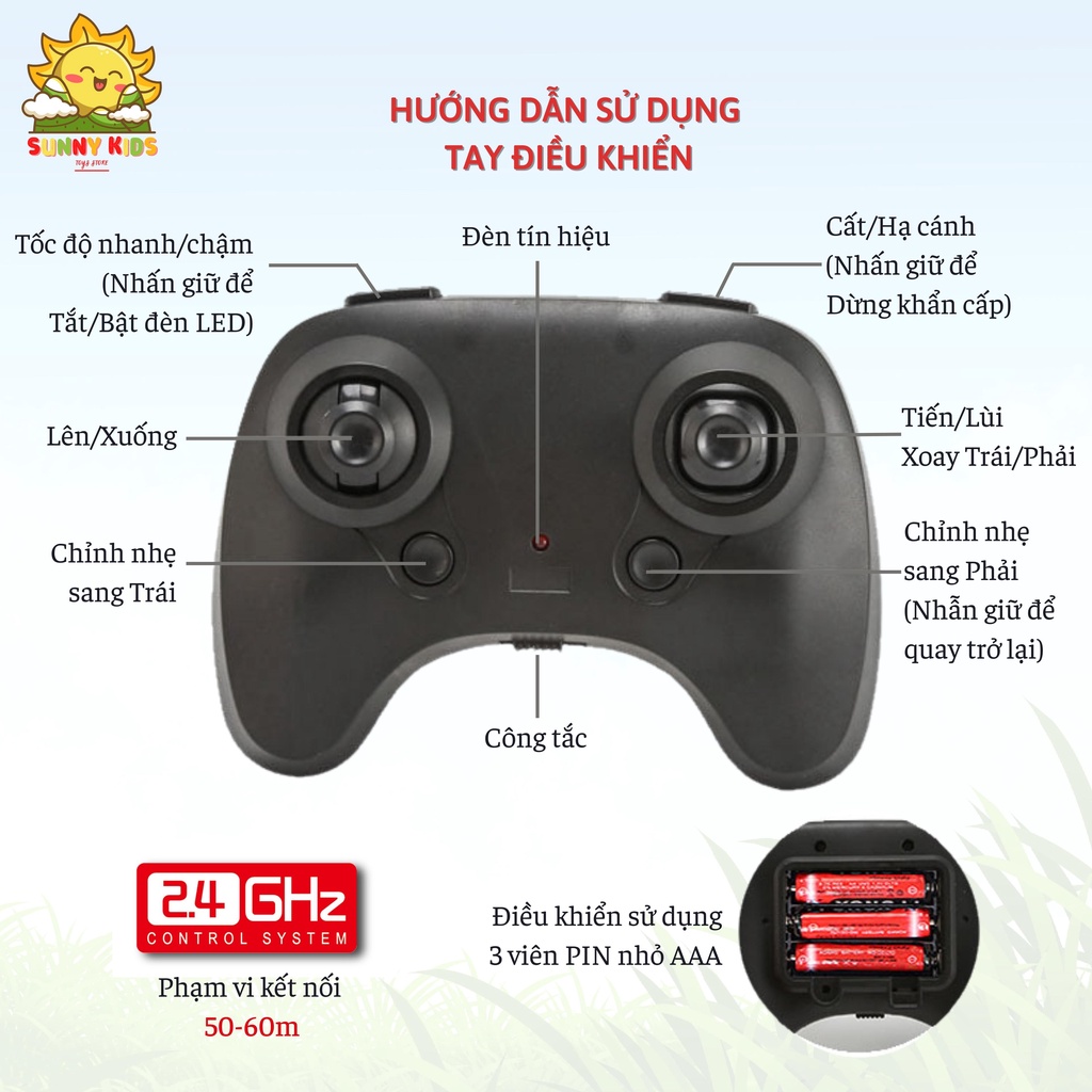 Máy bay trực thăng điều khiển từ xa, 3.5 Kênh, tính năng thông minh, di chuyển linh hoạt, hợp kim siêu bên - Sunny Kids