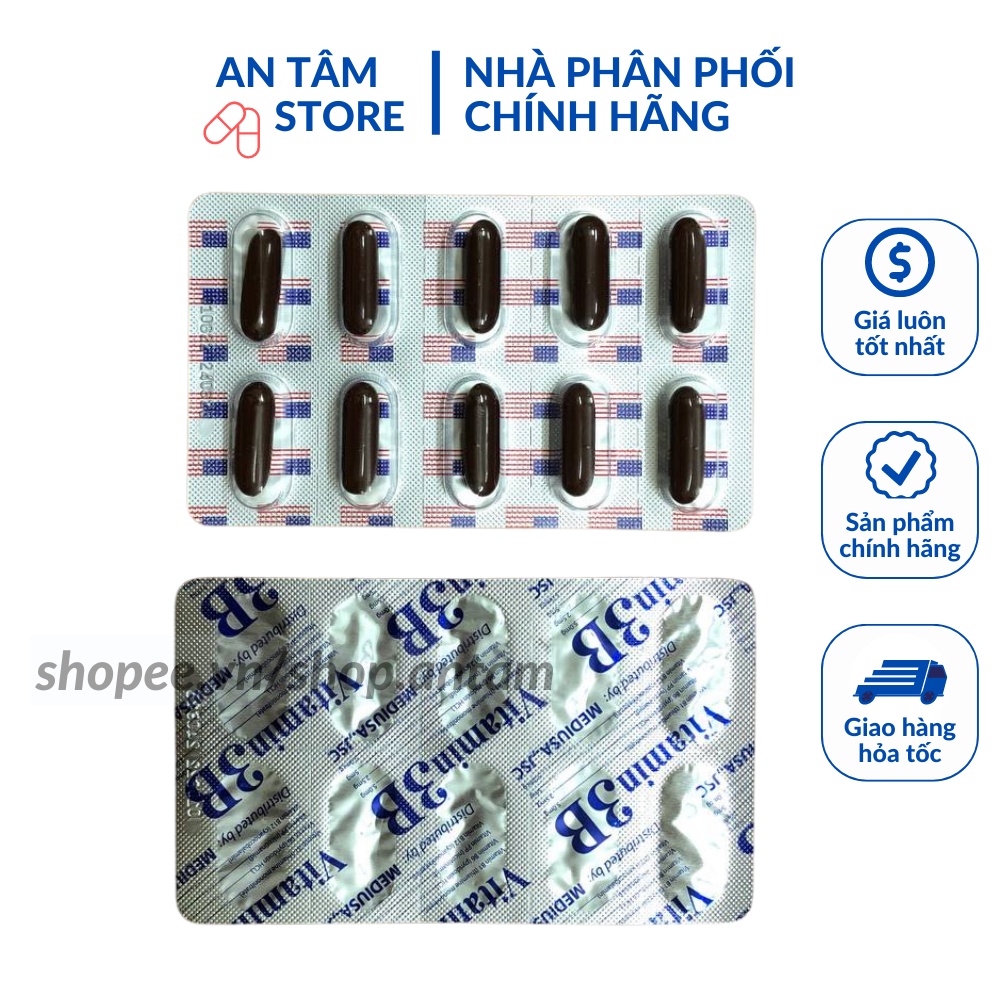 Viên Uống Bổ Sung Vitamin B ❤️CHÍNH HÃNG👍 Vitamin 3B ❤️ hỗ trợ bổ dây thần kinh, chống tê bì chân tay hộp 100 viên