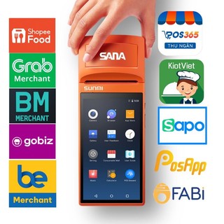 Máy Pos Sunmi V1s in đơn giao hàng grap, shopee, baemin tặng kèm phần mềm trọn đời