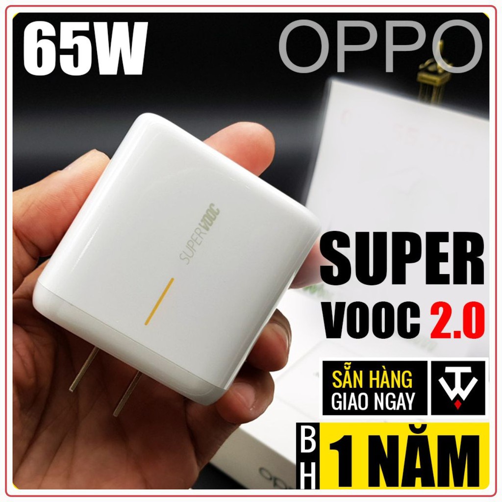 Sạc nhanh OPPO 65w, bộ sạc OPPO Super VOOC 65W - Cáp USB-C | Sạc Reno 5, Find X2, Find X Pro - Bảo Hành 12 Tháng
