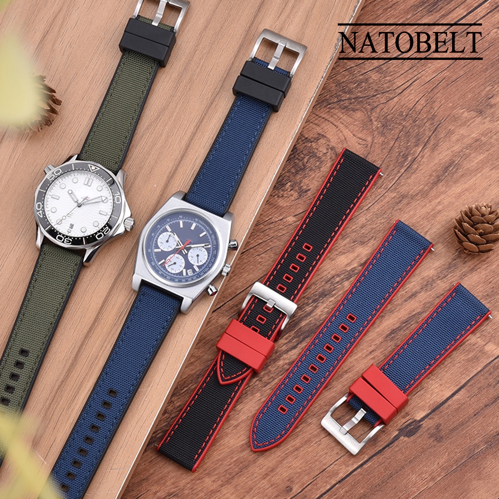 Dây Cao Su Nylon + Cao Su 20mm 22mm Tháo Gỡ Nhanh Tiện Dụng Cho Đồng Hồ Nam