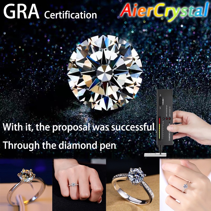 1 Hộp Quà Tặng 1 Carat Cắt Tròn Không Màu D color Moissanite 10 Cents Bằng Kim Cương Nhân Tạo Không Chứng Nhận Màu
