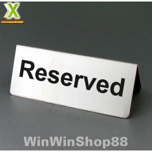 Biển đặt bàn Reserved bằng inox 1304