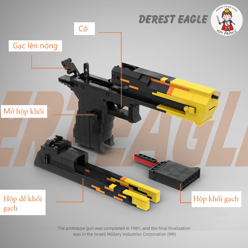 ĐỒ CHƠI LẮP RÁP KIỂU LEGO MÔ HÌNH SÚNG LỤC DEREST EAGLE BLAZE MOC KEVIN183 TRONG PUBG CSGO FREE FIRE CF