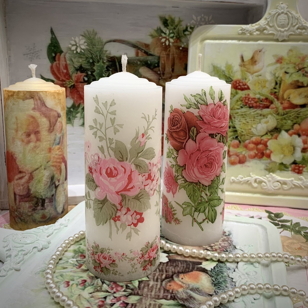 Nến trụ tròn - Nến decor giáng sinh