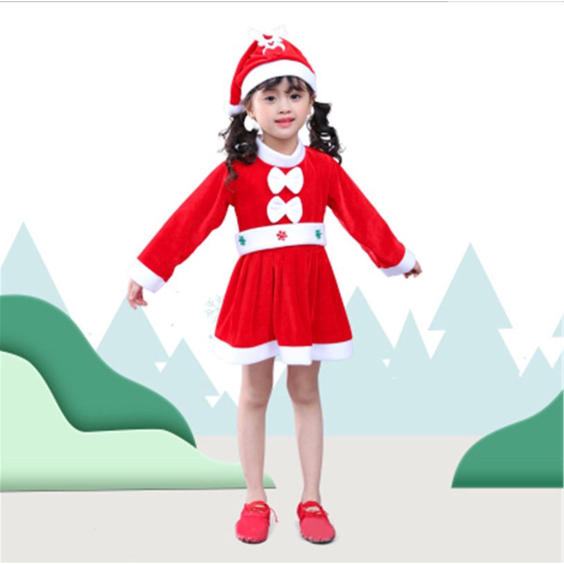 Set noel kèm mũ + áo choàng xinh cho bé size 90-160-