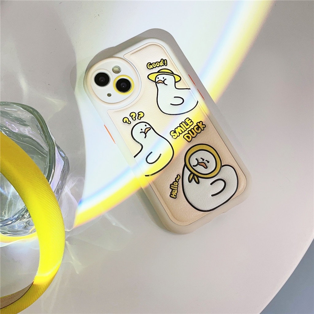 Ốp Điện Thoại Da Viền TPU Dẻo In Họa Tiết Hoạt Hình Dễ Thương Cho iphone 14 Pro Max 13 Pro Max 12 Pro Max