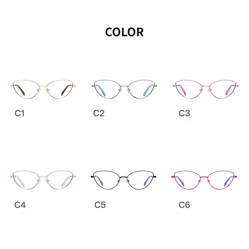 Kính Mát Mắt Mèo Gọng Kim Loại Nhỏ Chống Ánh Sáng Xanh Thời Trang Phương Tây Cho Nữ