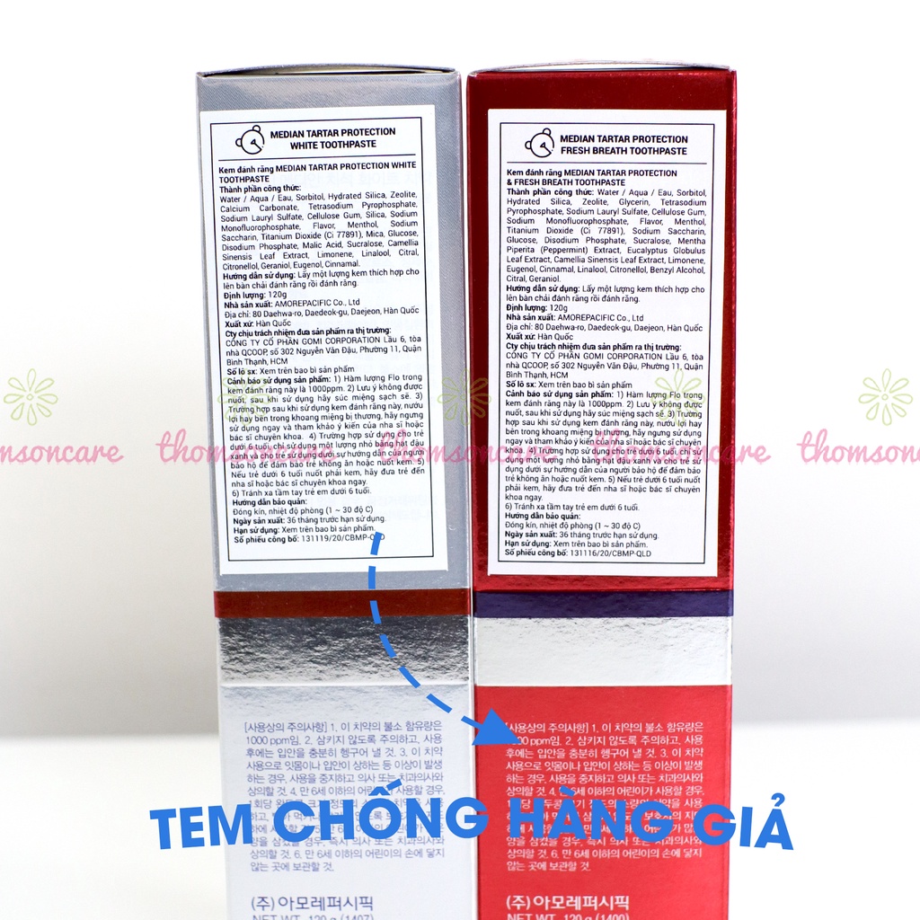 Kem đánh răng Median 93% nhập khẩu Hàn Quốc, giúp trắng răng, giảm ố, loại bỏ cao răng, thơm miệng Tuýp 120g