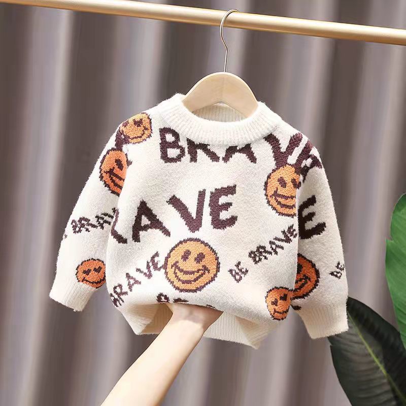 Áo Sweater Dệt Kim Lông Chồn Dày Dặn Phong Cách Thời Trang Thu Đông 2022 Mới Cho Bé Trai