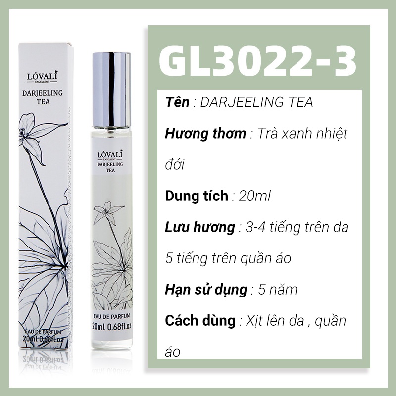 Nước hoa nữ LOVALI dịu nhẹ, lưu hương, cuốn hút nam giới cho học sinh, sinh viên  20ml LK02