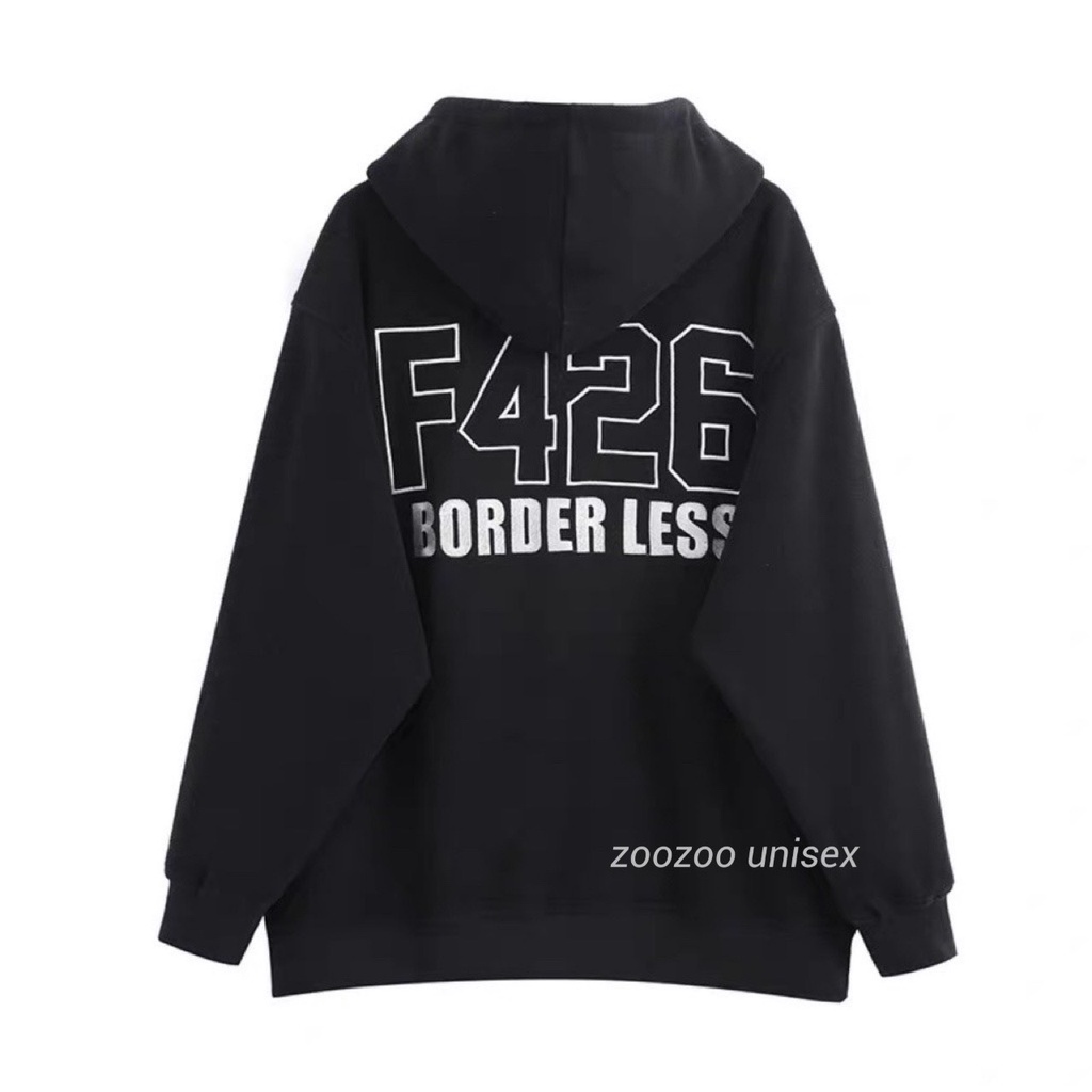 Áo khoác hoodie nỉ bông dây kéo BORDER LESS F426 Hoodie Zip unisex zoozoo