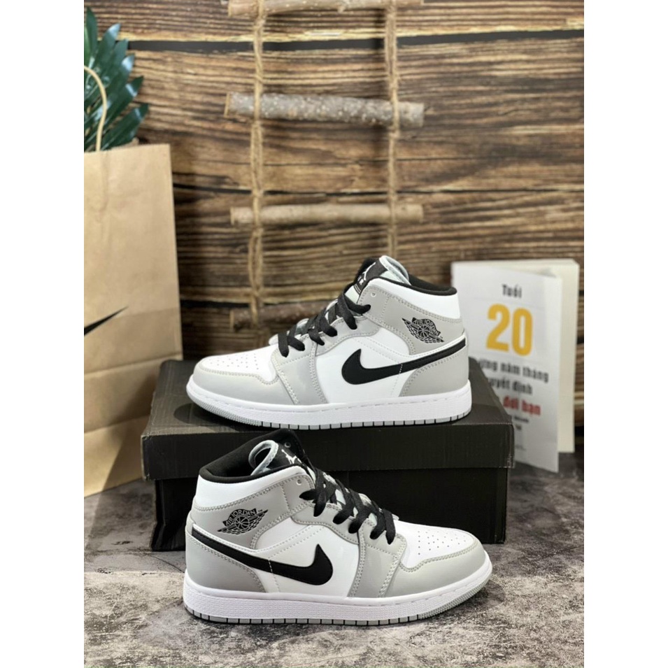 Giày thể thao Sneaker Nam Nữ màu XÁM cổ cao, Giày Nike Air Jordan 1 JD Cổ CAO Cao cấp chính hãng hot 2022 TrangLuxury